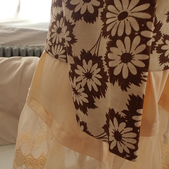 Vintage 60s Blazer Tapestry Brown & White Floral - Picture 3 of 9